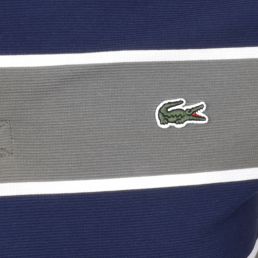 Alternative Image for ProductLacoste Striped Short Sleeved Polo T Shirt Blue3